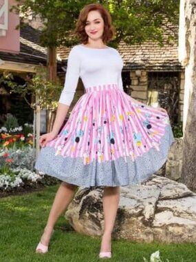 Pinup Couture Mary Blair Jenny Skirt Circus Elephant Print Size XL Retro Pinup